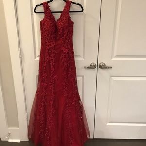 Deep red Sherri hill gown